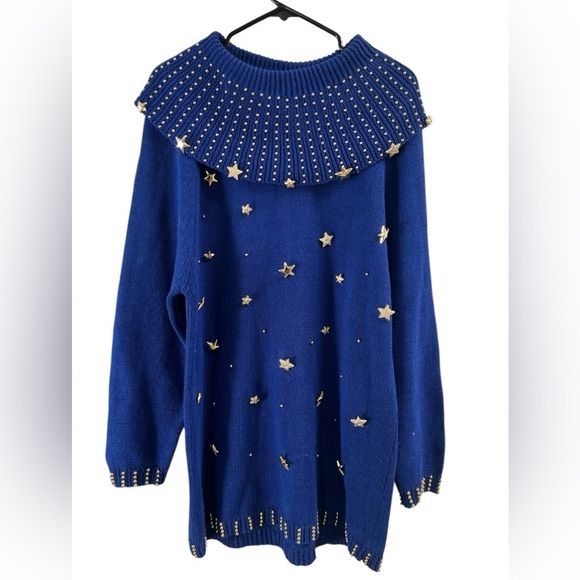 authentics Dresses & Skirts - Vintage blue star long sleeve mini sweater dress